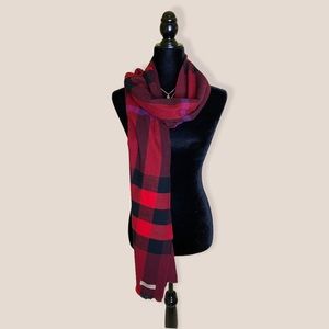 â¤ď¸Red Burberry Lash Fringe Scarf